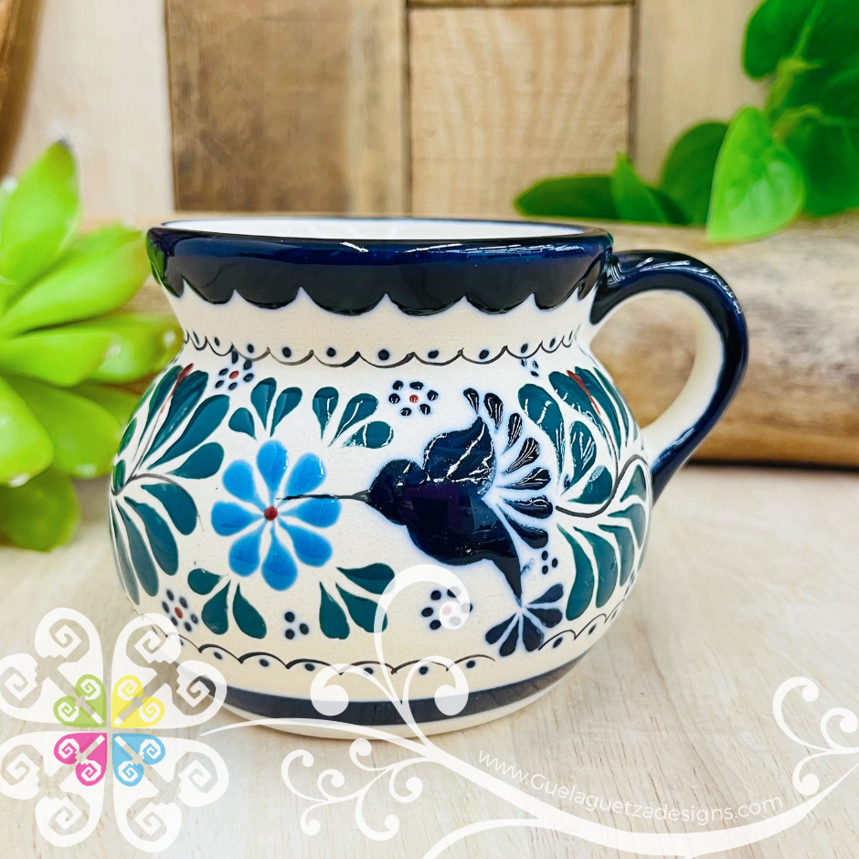 Small Navy / Blue Colibri Taza Ponchera Colibri - Barro Alta Temperatura - Single Clay Mug