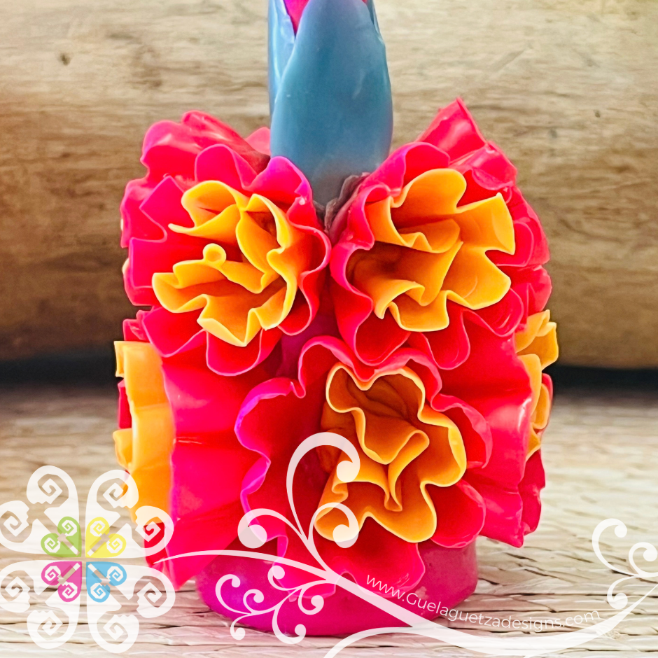 Mini Fuchsia Vela Escamada Elegancia Artesanal- Artisan Candles Vedesa