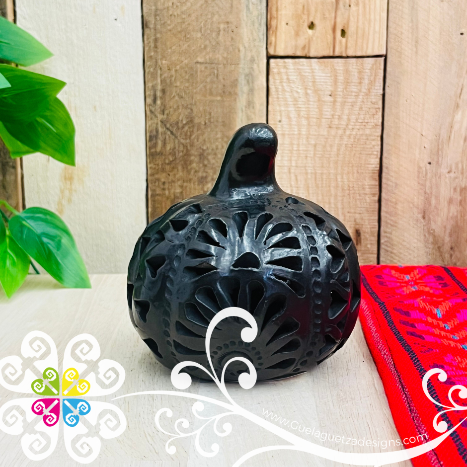 Calabaza Candle Holder - Barro Negro Oaxaca