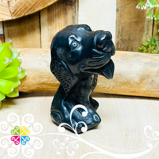 Beagle Dog Black Clay Figure - Barro Negro Oaxaca