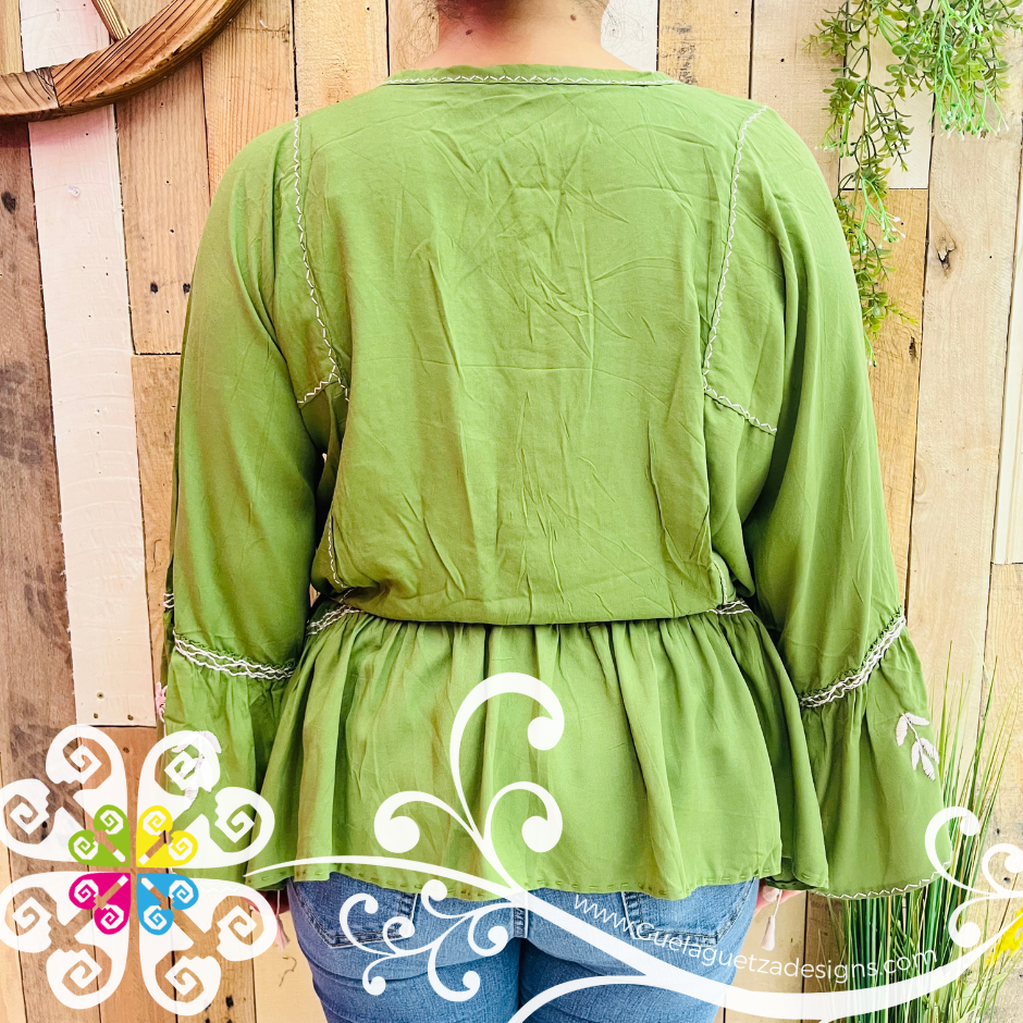 Blusa Chiapas Diamantes - 3/4 Sleeve Top
