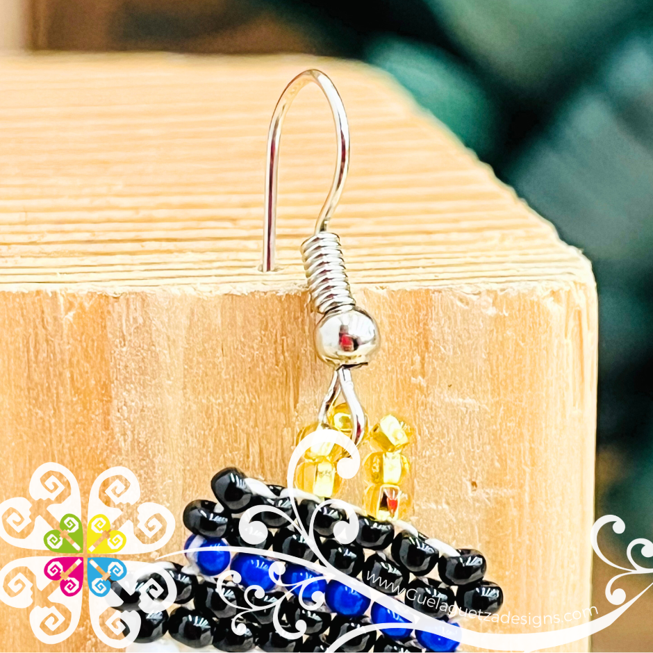 Blue Scarf Snowman - Christmas Beaded Earrings