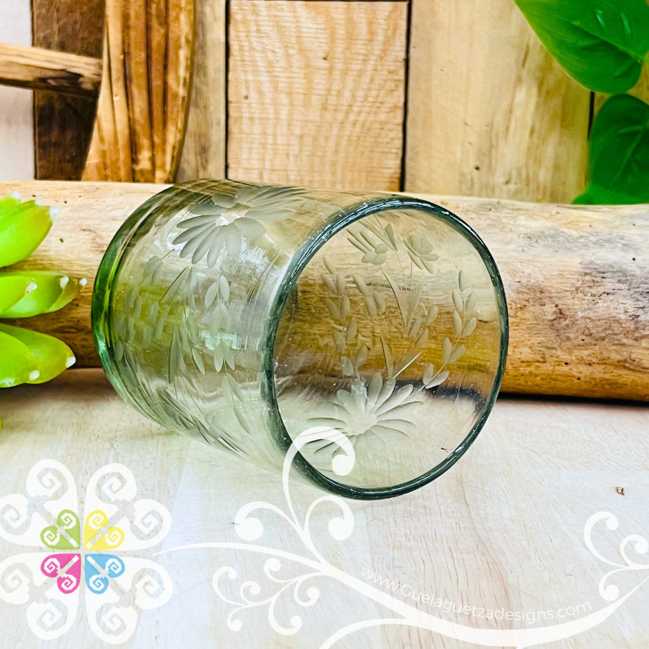 Pepita Grabado Glass Cup - Set of 4 Pcs