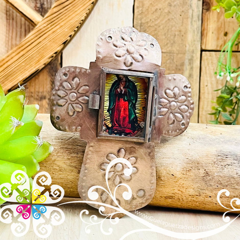 Small Virgen De Guadalupe Nicho Frame - Hojalata San Miguel Collection