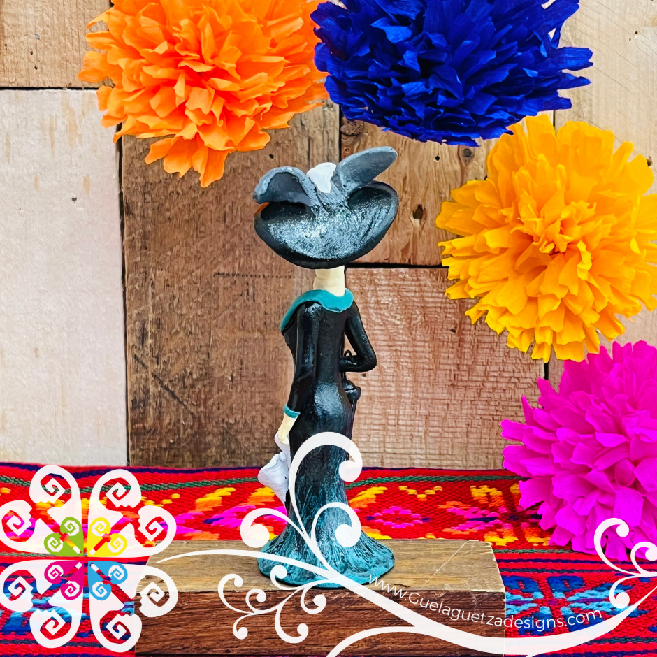 Mini Black Dress Fina Clay Catrina Michoacana - Capula Clay Home