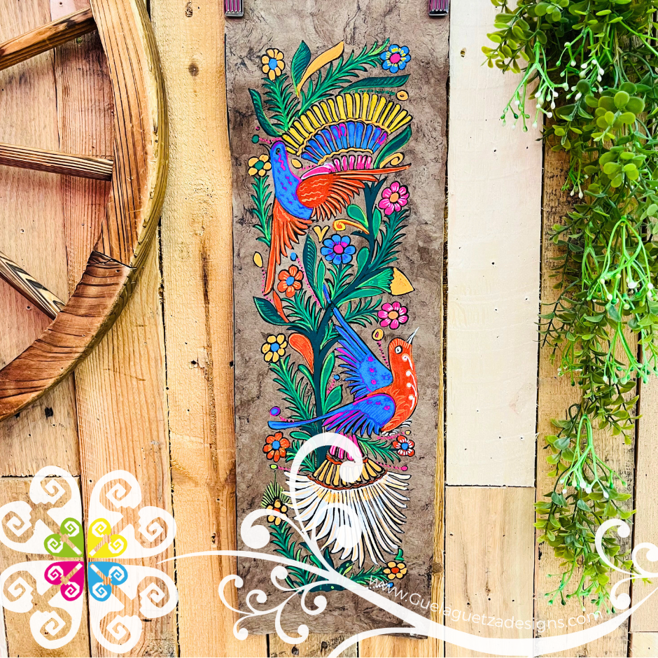 Long Medium Fall Colors Fauna Designs - Amate Paintings