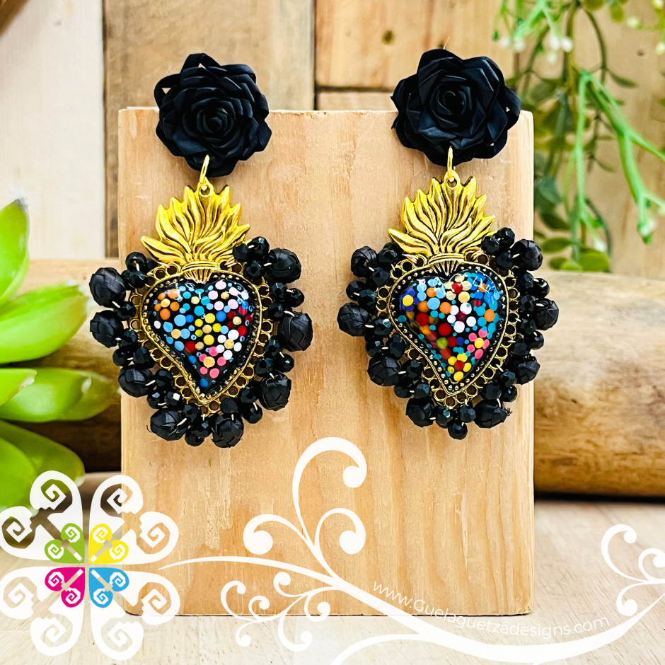 Large Corazon Milagro Studs- Palm Earrings