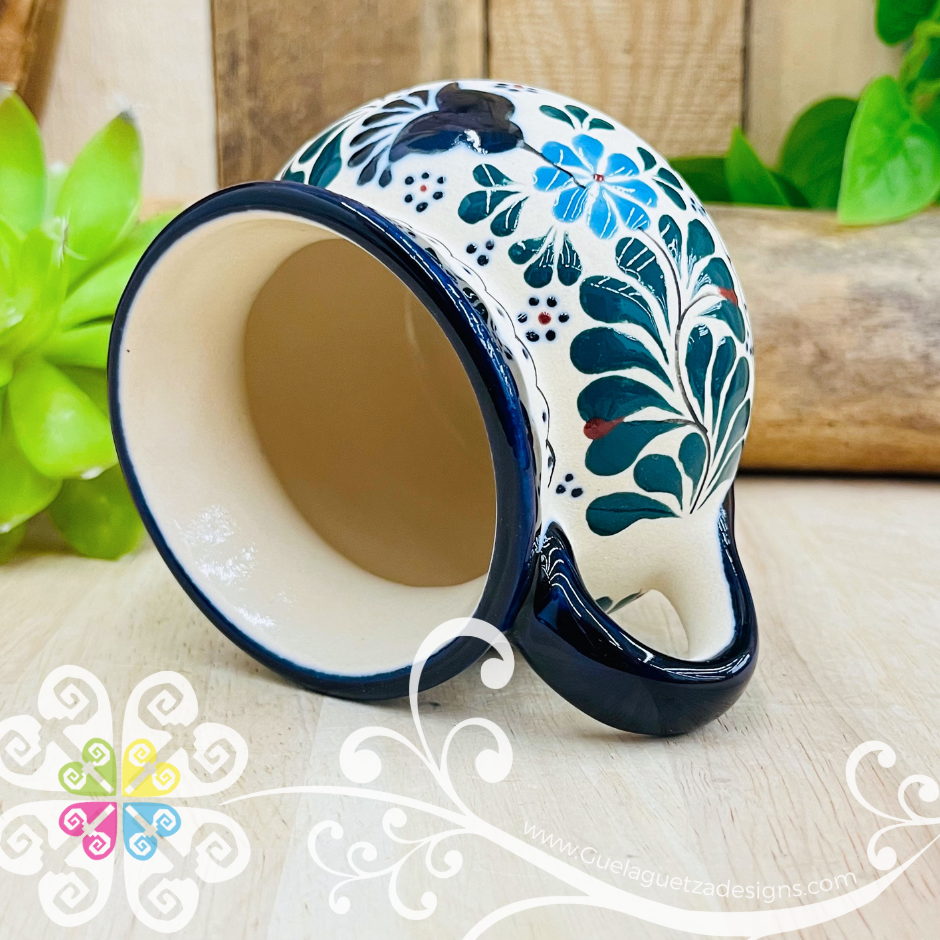 Small Navy / Blue Colibri Taza Ponchera Colibri - Barro Alta Temperatura - Single Clay Mug