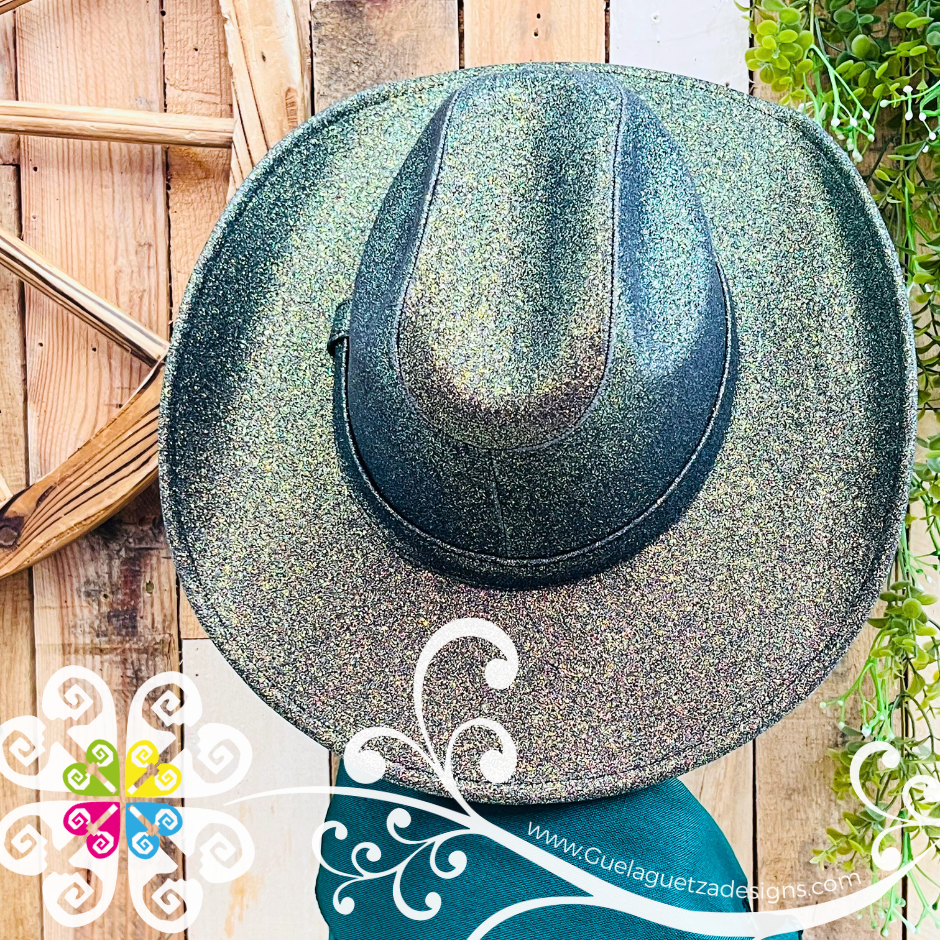 Green/Gold Glitter Cowboy Hat - Unisex Hat