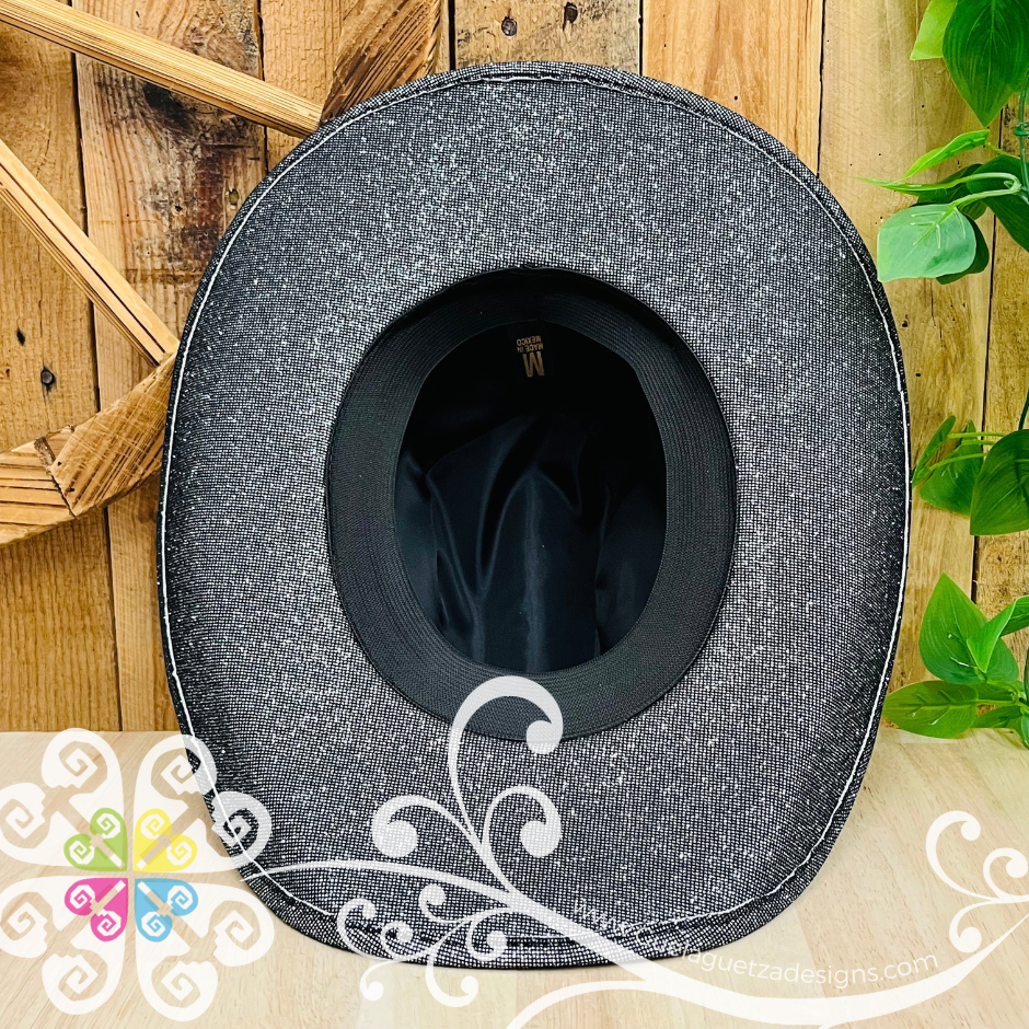 Black with Silver Glitter Cowboy Hat - Unisex Hat