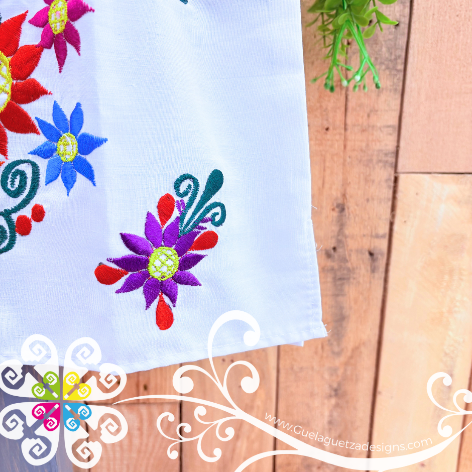 White Vestido Tehuacan Nina - Tehuacan Children Dress