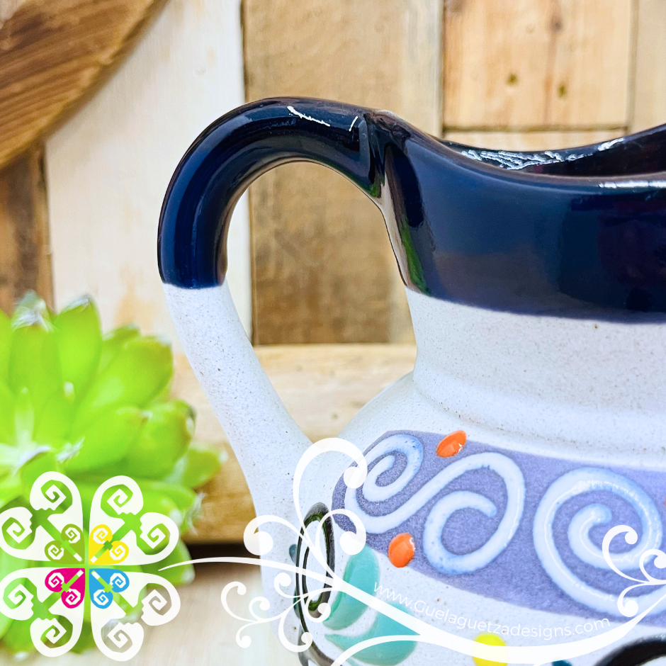 Navy Blue Small Engobe Clay Pitcher - Jarro