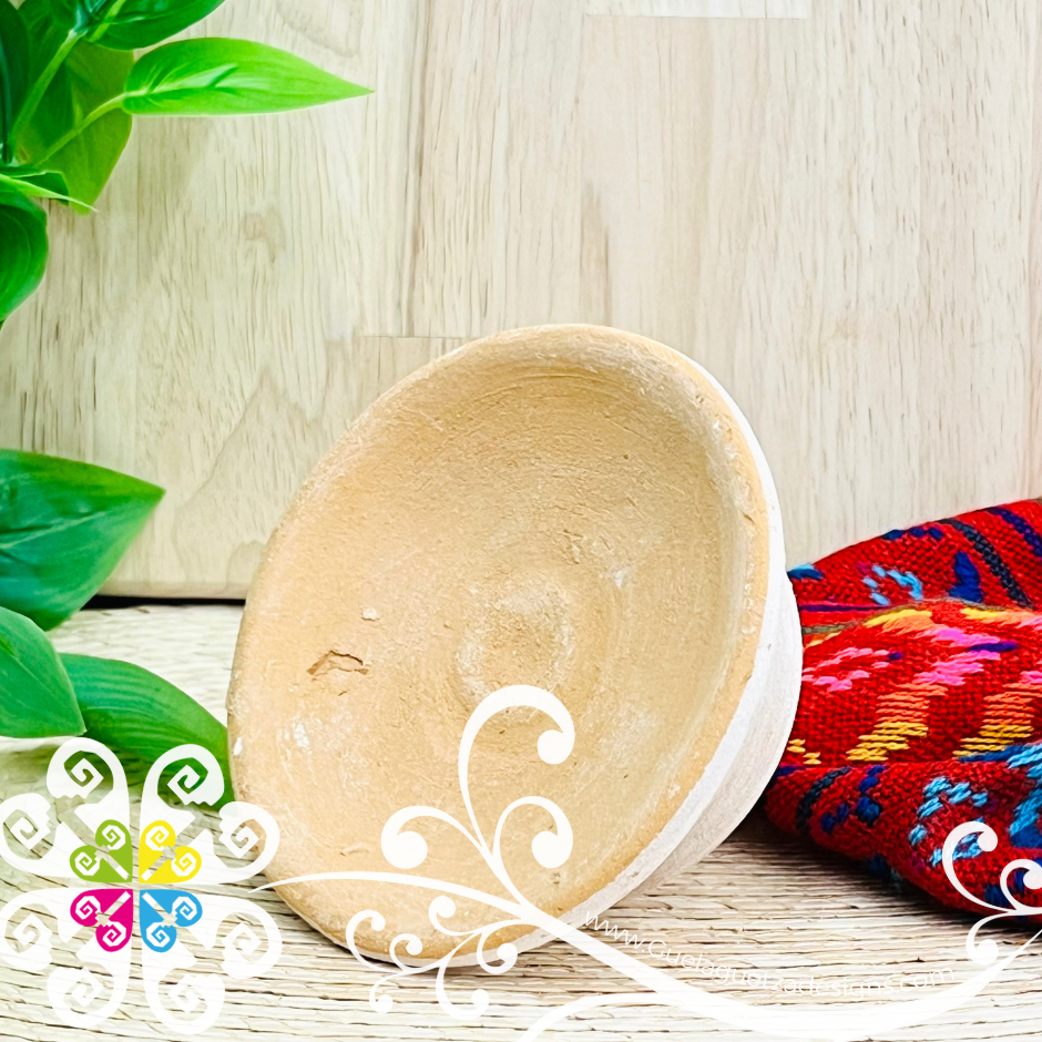 Small Round Candle Holder With Base - Barro Atzompa