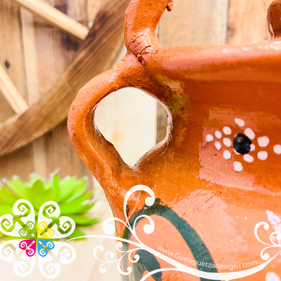 Capula Dots and Flor Clay Tea Pot - Mexican Clay Kitchen