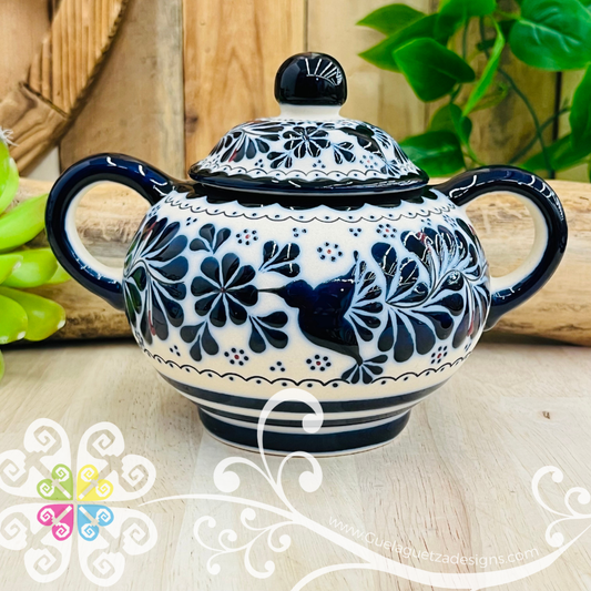 Navy Blue Sugar Bowl Colibri Alta Temperatura - Barro Alta Temperatura