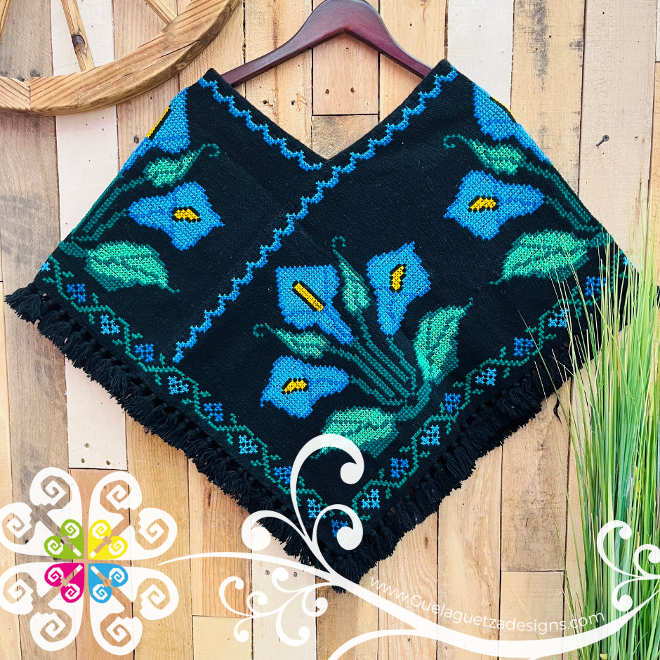 Calla Lilly Design Embroider Poncho - Mañanita