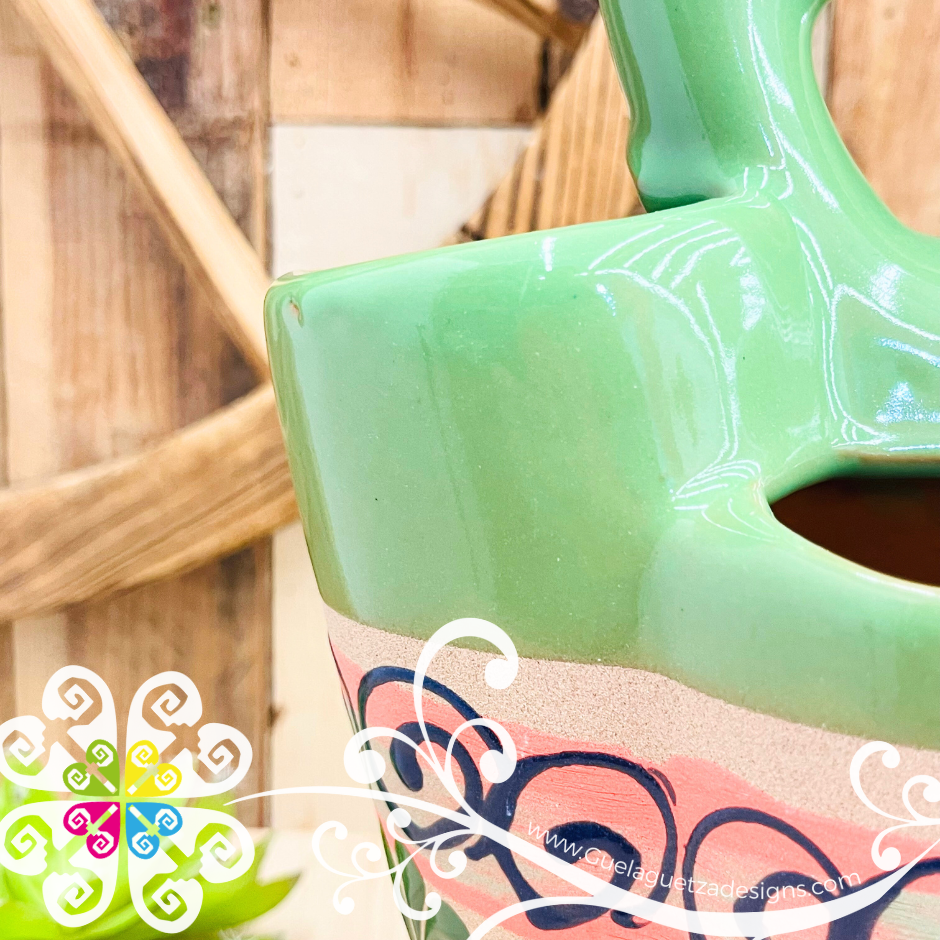 Lime Flores Clay Utensil Holder - Spoon Holder