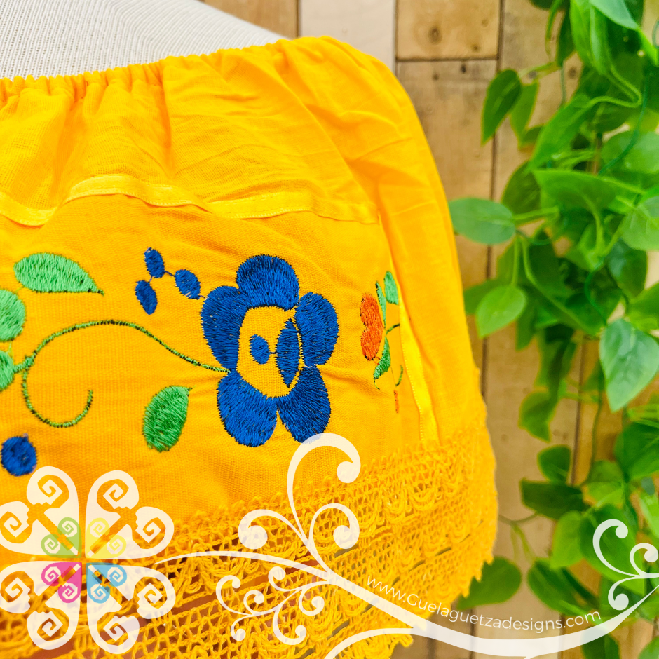 Yellow Campesina Embroider Crop Top- Women Top
