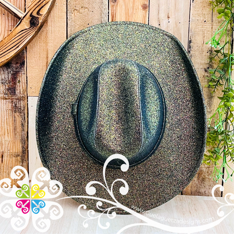 Green/Gold Glitter Cowboy Hat - Unisex Hat