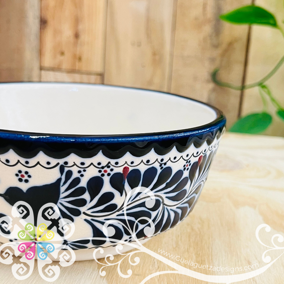 Navy Blue Set of 4 Bowls - Barro Alta Temperatura
