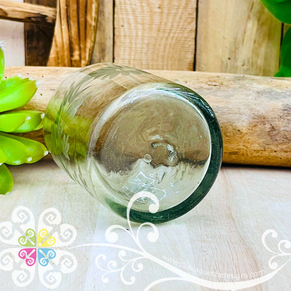 Pepita Grabado Glass Cup - Set of 4 Pcs