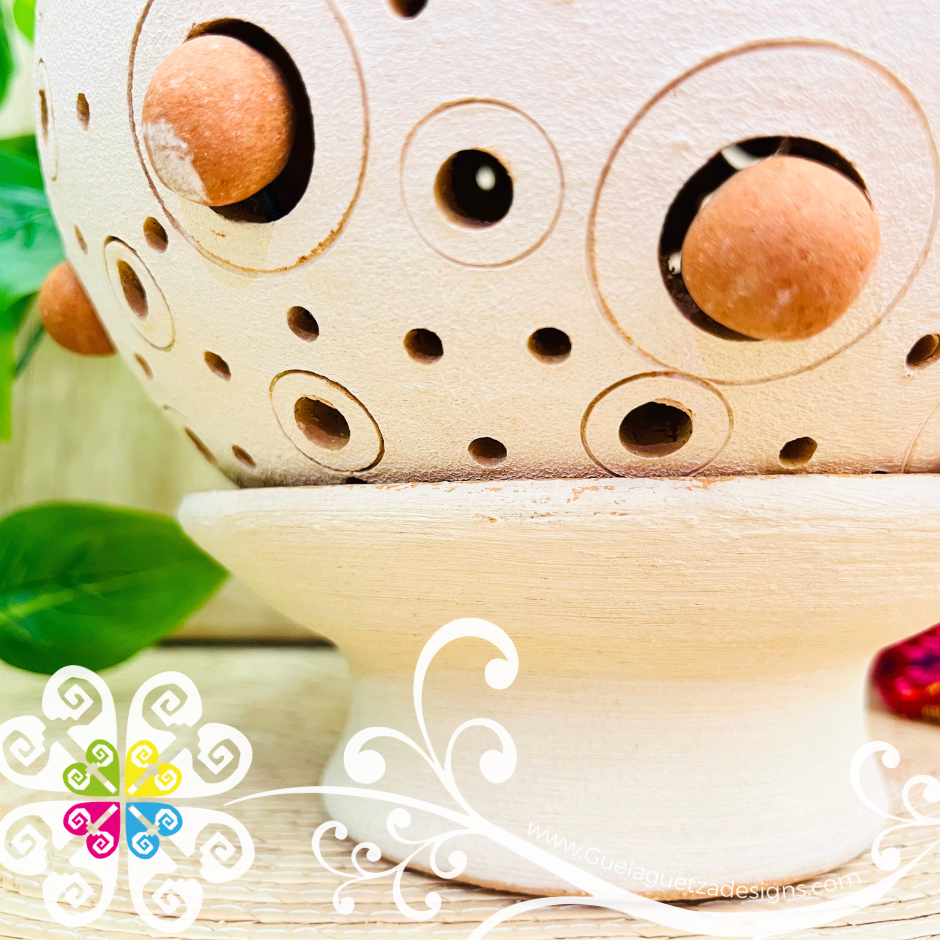 Large Round Candle Holder - Barro Atzompa