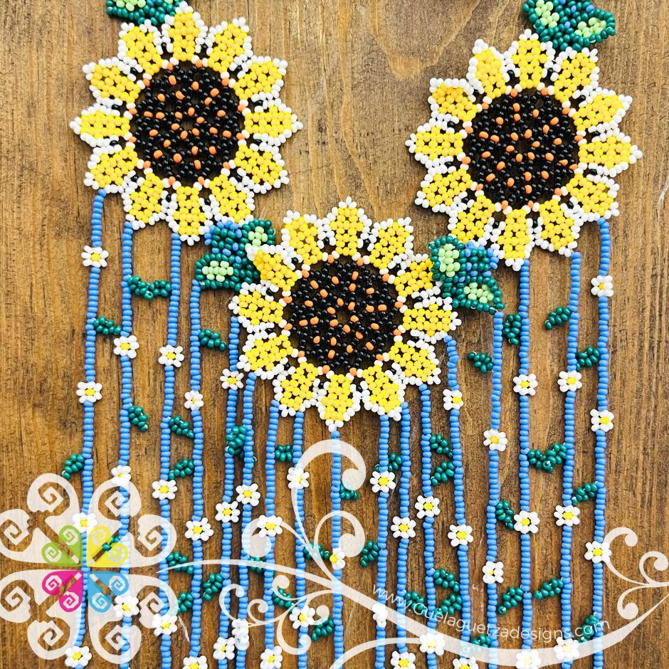 Trio Flower Beaded Necklace Set