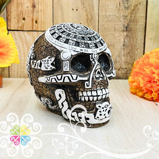 Medium Mayan - Artisan Day of the Dead Resin Skull