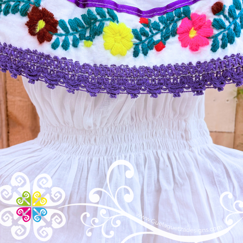 Purple Estambre Campesino Children Dress
