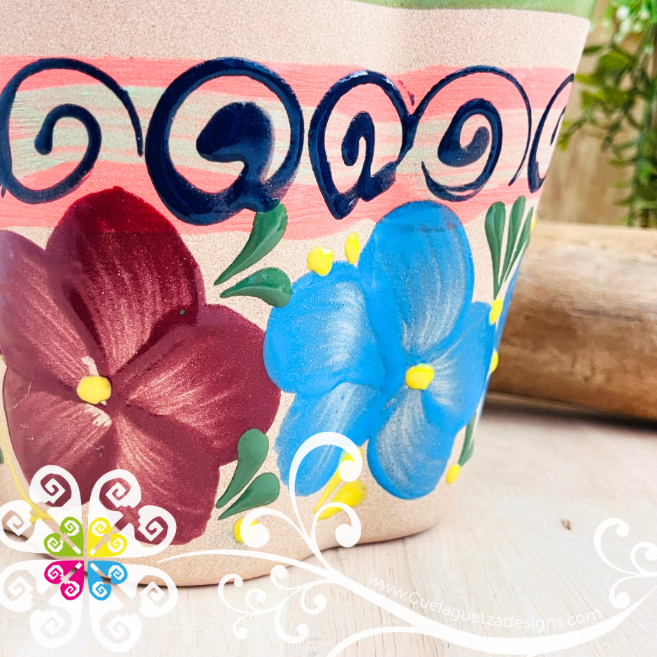 Lime Flores Clay Utensil Holder - Spoon Holder