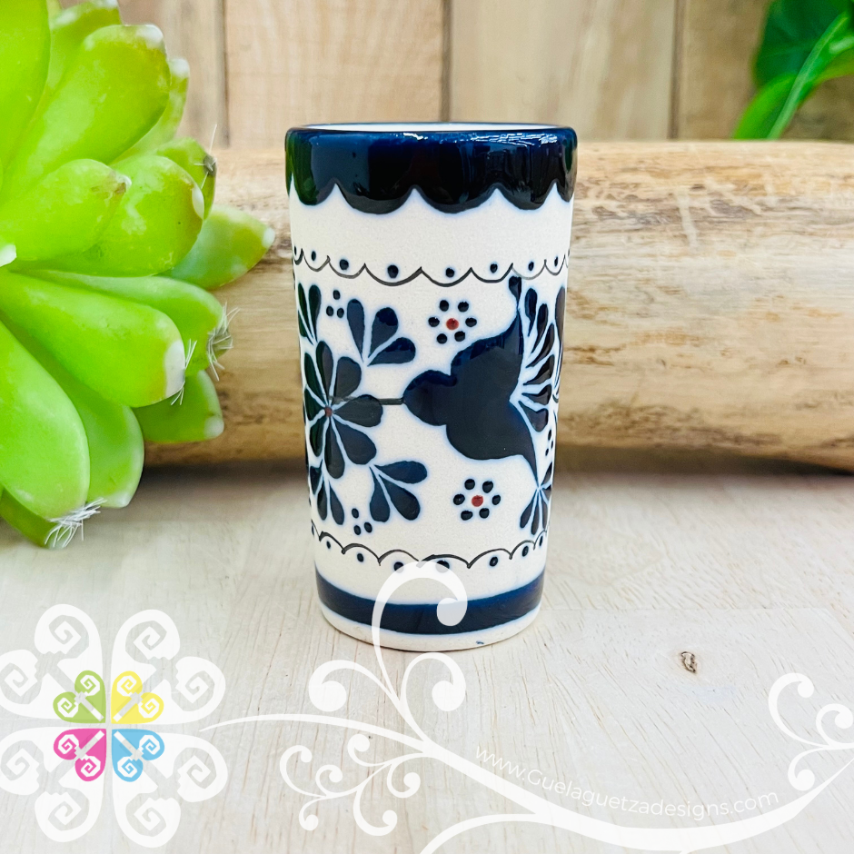 Navy Blue Tequilero Colibri - Barro Alta Temperatura - Clay Shot