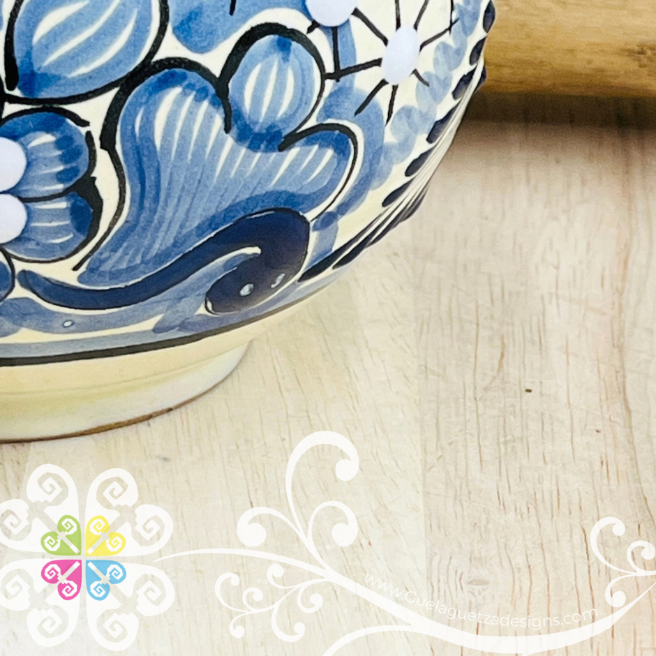 Blue Pecera Planter - Maceta Mexicana - Talavera Home Decor