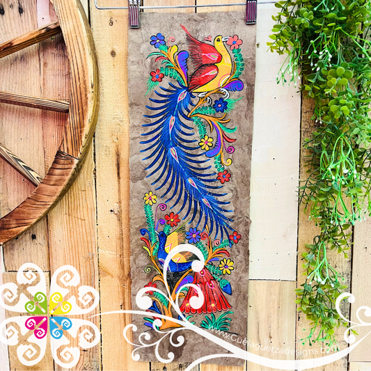 Long Medium Fall Colors Fauna Designs - Amate Paintings