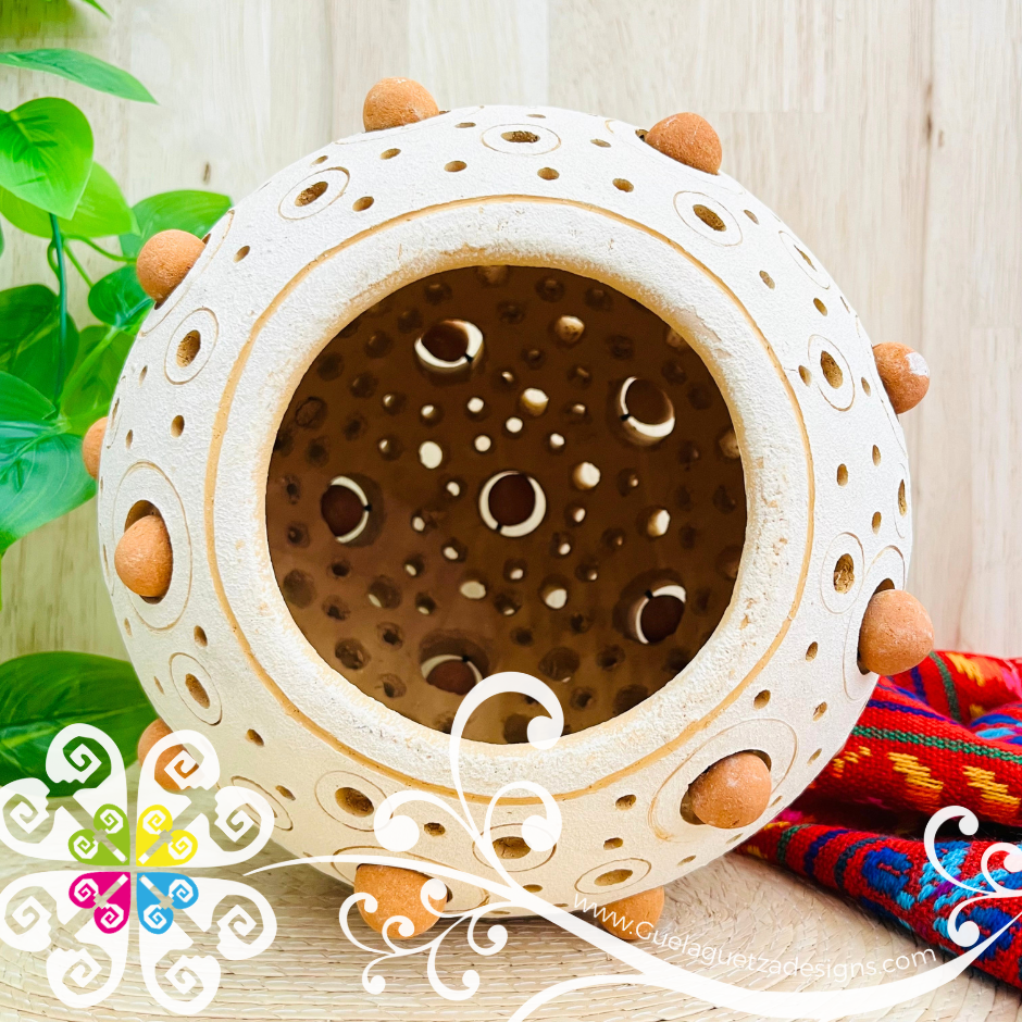Large Round Candle Holder - Barro Atzompa