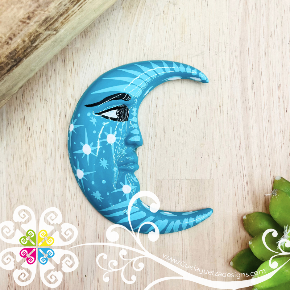 Large Teal Sun & Moon Set - Wall Decor