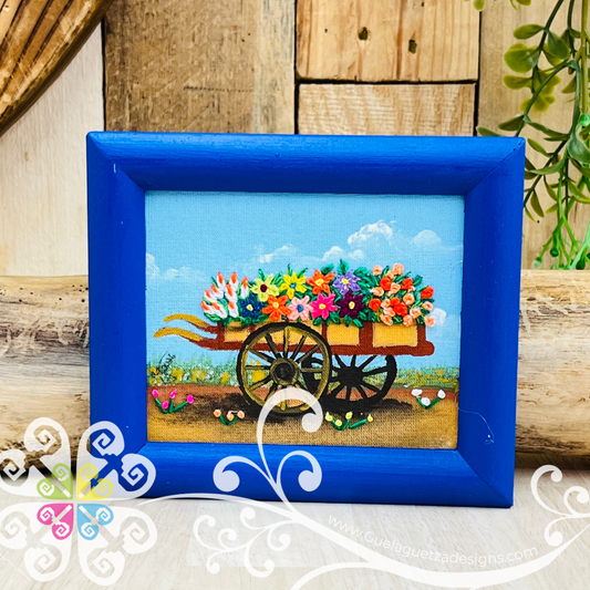 Flower Bed - Embroidered Wood Frame