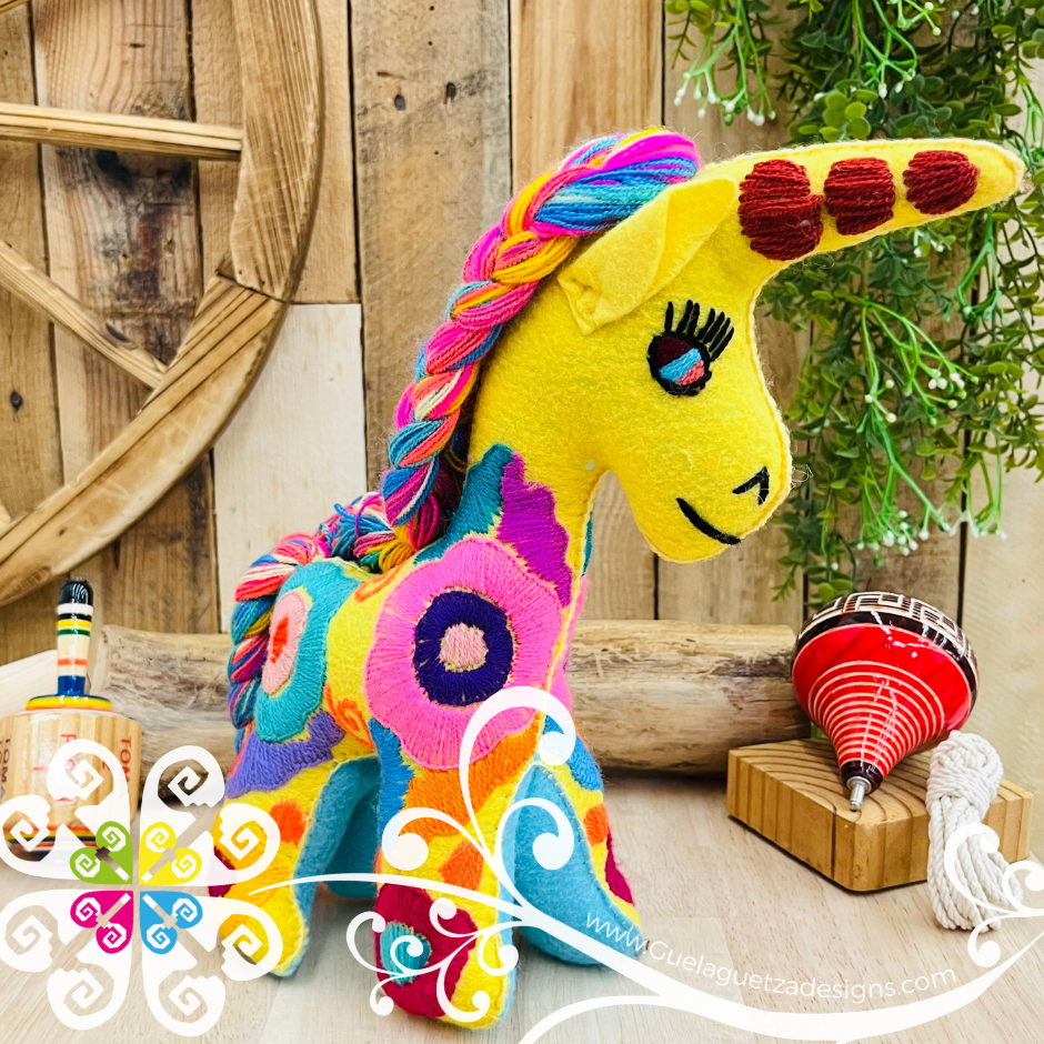 Embroidered Unicorn - Chiapas Stuffed Animal