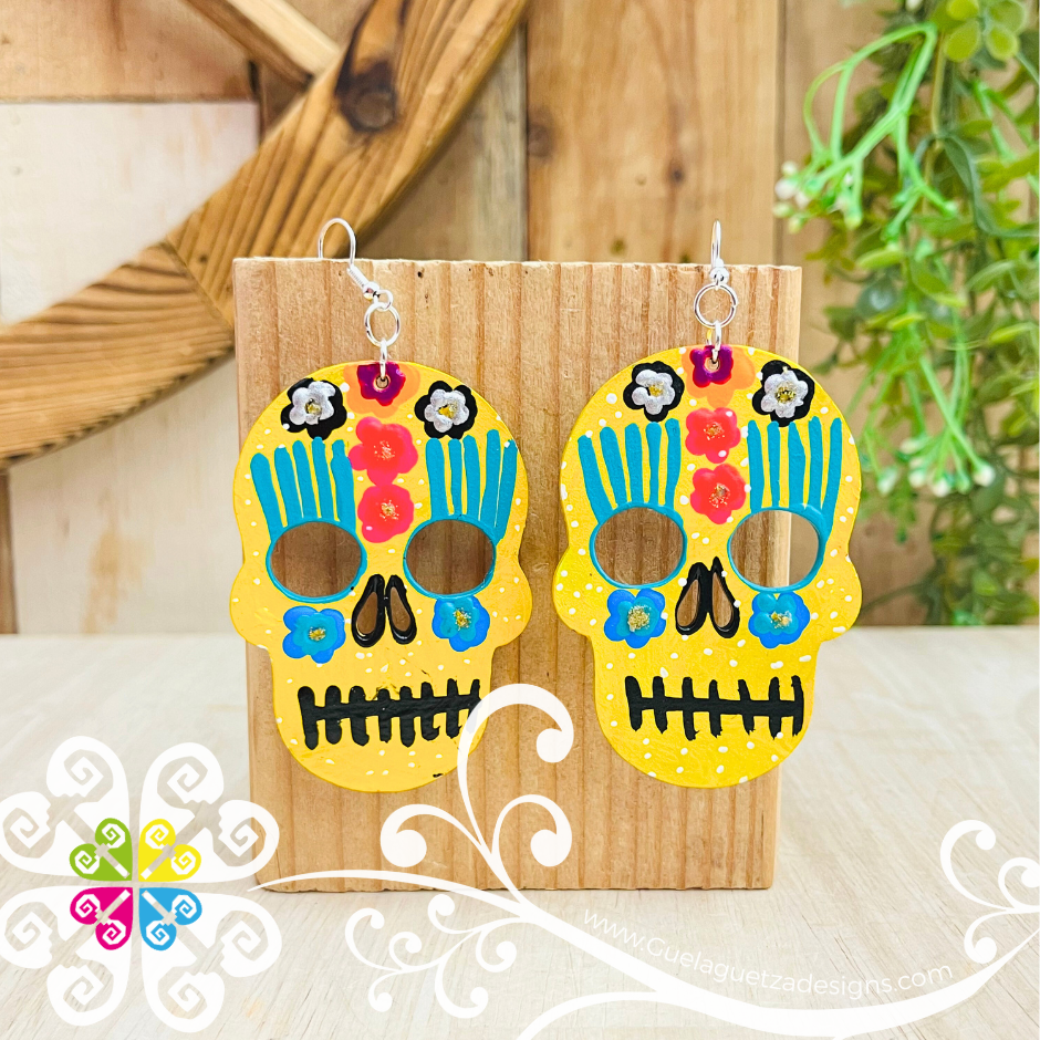 Large Calaverita Wood Earrings - Wood Earrings