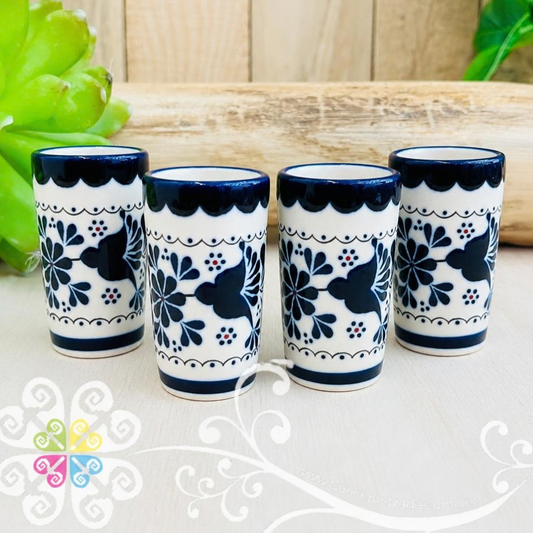 Navy Blue Tequilero Colibri - Barro Alta Temperatura - Clay Shot