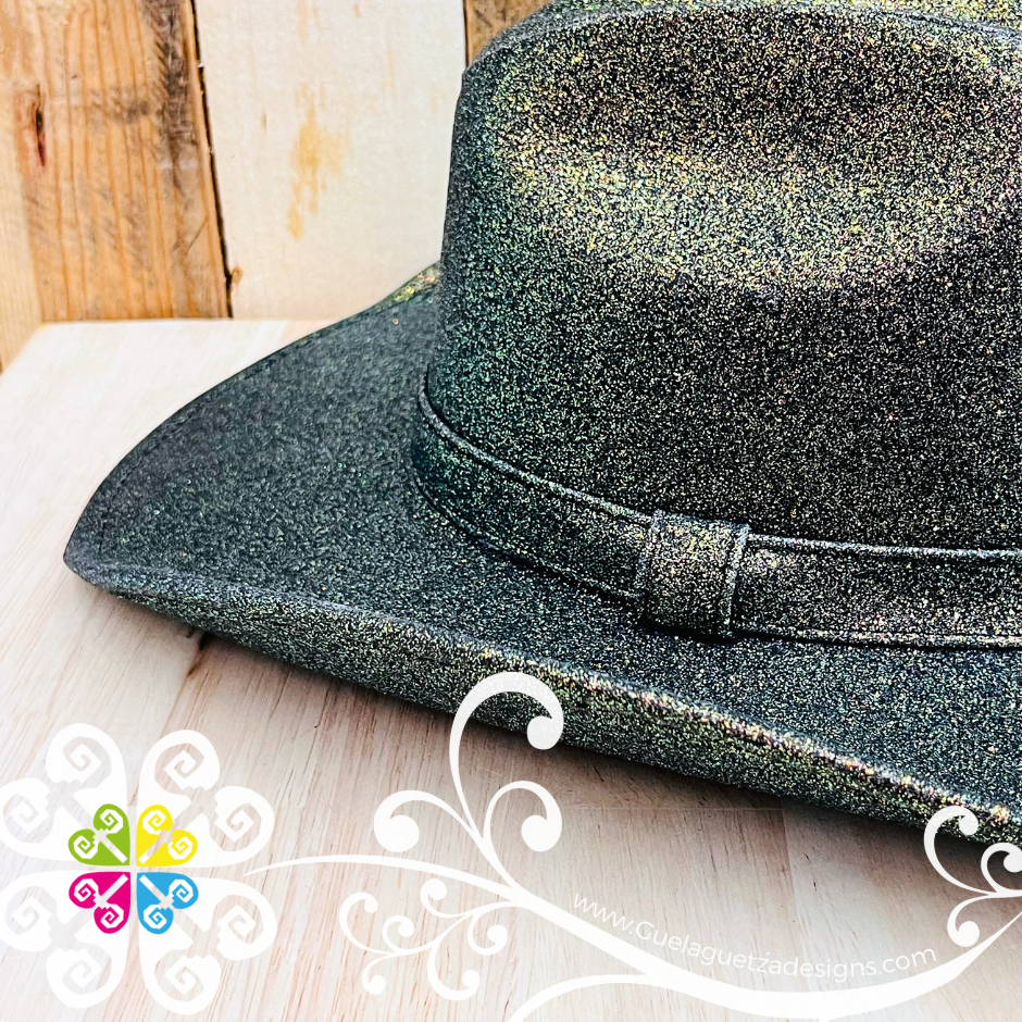 Green/Gold Glitter Cowboy Hat - Unisex Hat