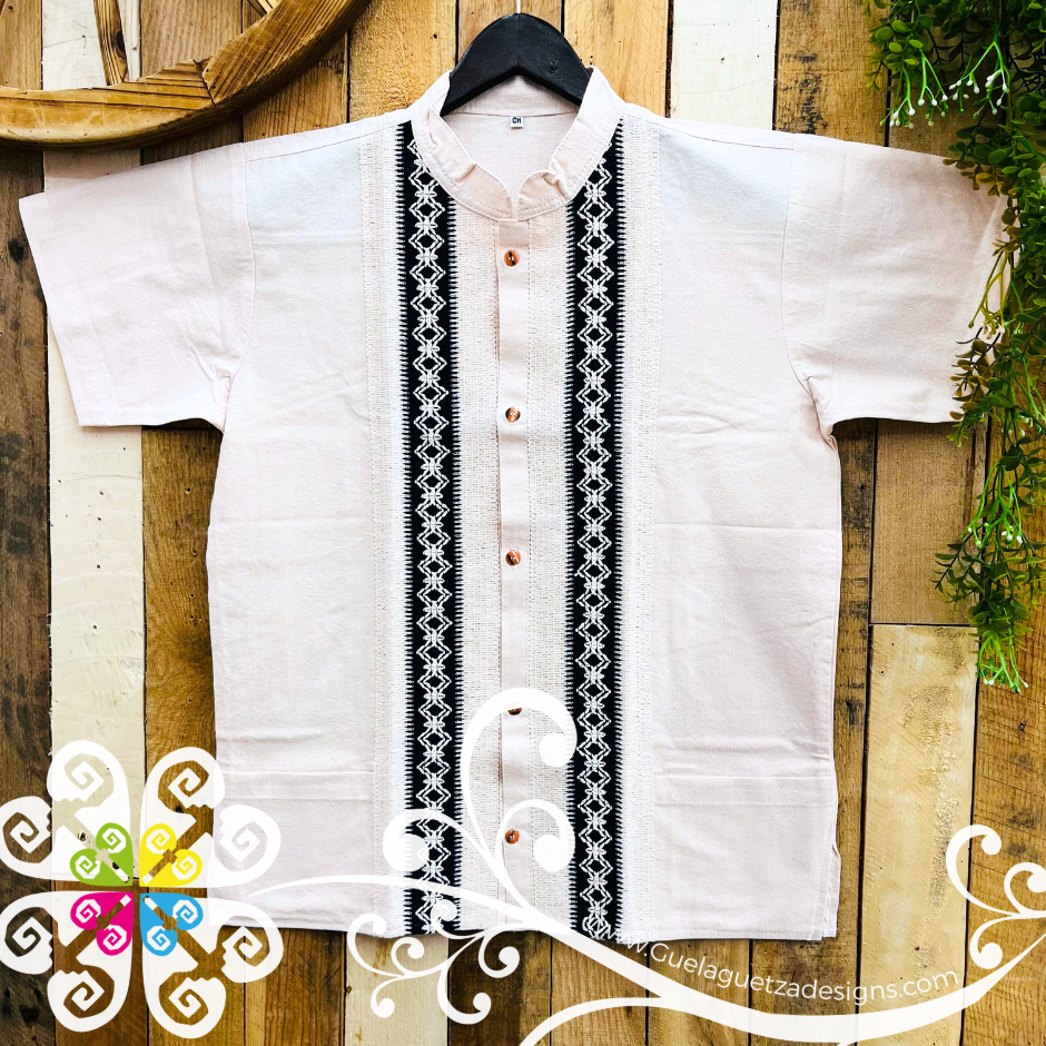 Beige Pepita Guayabera - Men Shirt