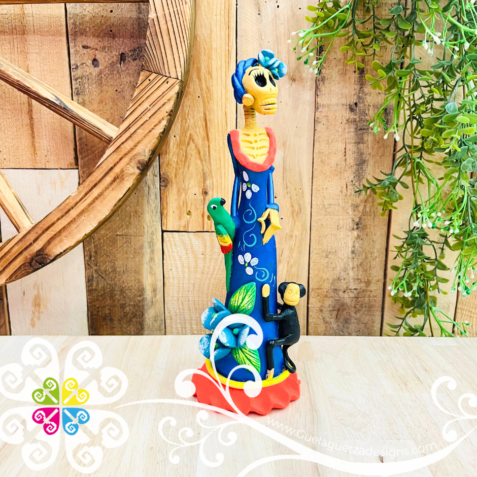 Medium Frida Elegante Clay Catrina - Michoacan Clay Home