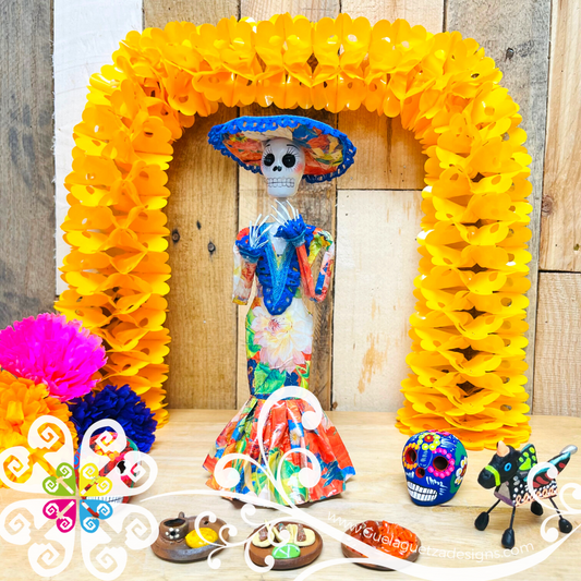 Little Catrina Papel Mache - Day of Dead Decor