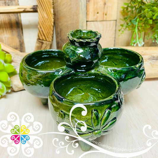 Trio Botana Tray - Barro Vidriado Oaxaca