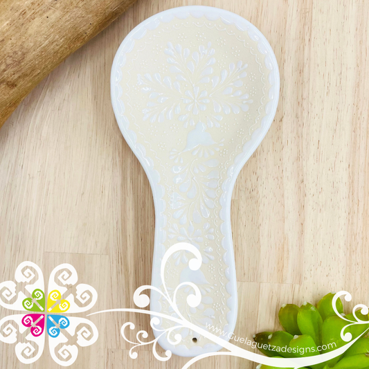 White Hummingbird Spoon Rest - Barro Alta Temperatura - Spoon Rest