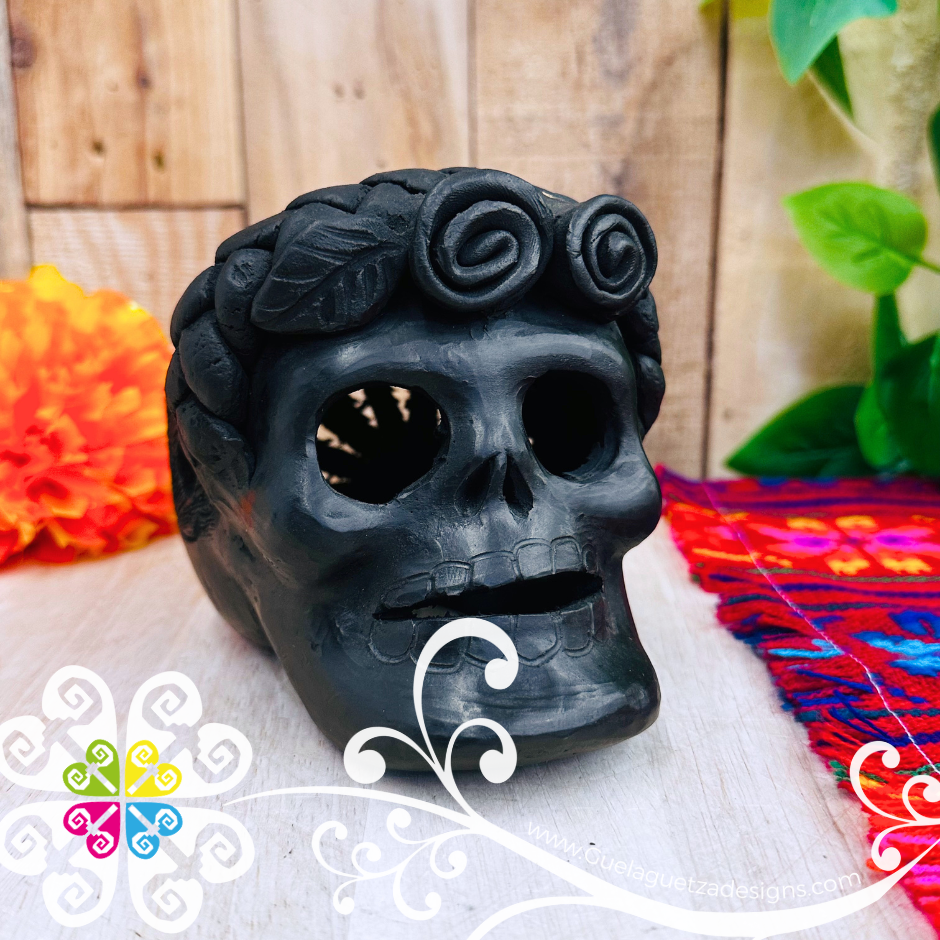 Medium Unique Skull  - Black Clay Oaxaca