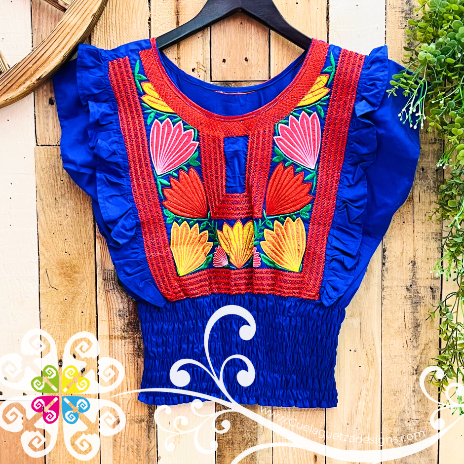 Tehuana Floral Crop Top - Women Tops