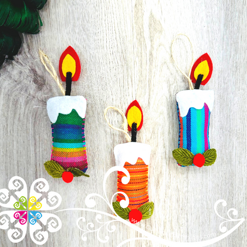 Set of 6 Cambray Candle- Mexican Ornaments