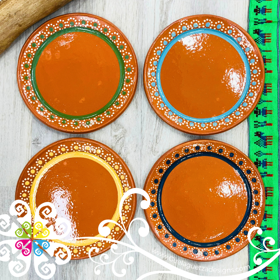 Set of 4 Large Capula Colors Plate - Set Capula Sencillo Clay Plate ...