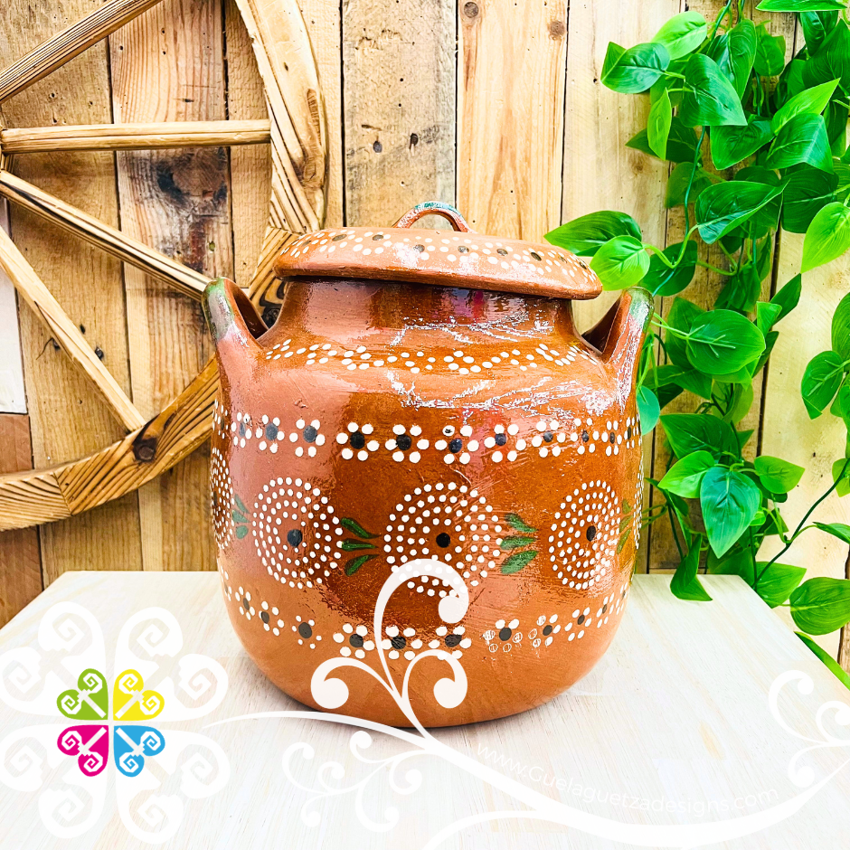 Large Capula Sencillo Olla de Barro con Tapa- Capula Sencillo Clay Ollas